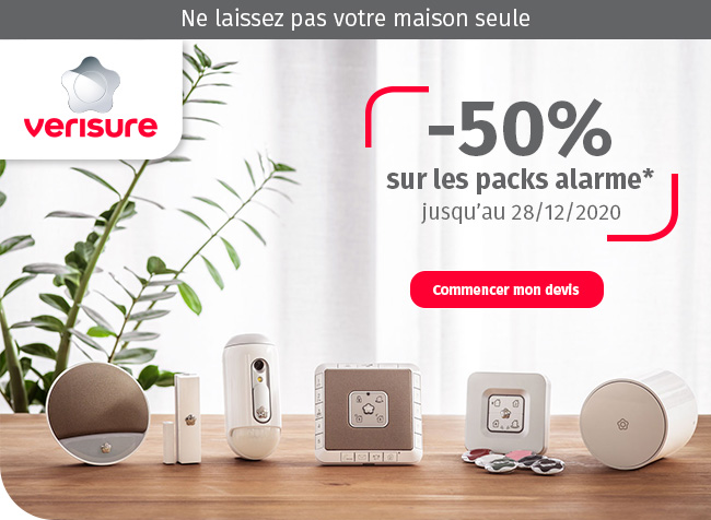 Ne laissez pas votre maison seule - -50% sur les packs alarme*