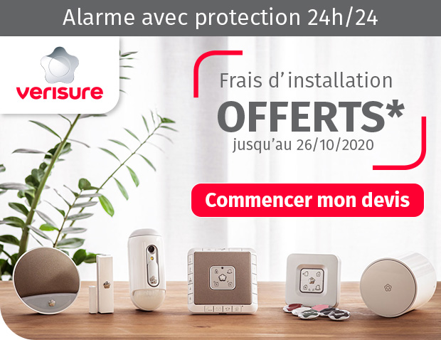 Verisure - Frais d'installation offerts* jusqu'au 26/10/2020 - Commencer mon devis