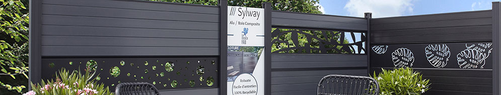 Concept modulable de clôture en aluminium et bois composite